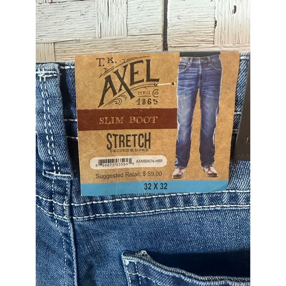 Axel men’s jeans slim boot cut light wash distressed casual denim western - Picture 9 of 16